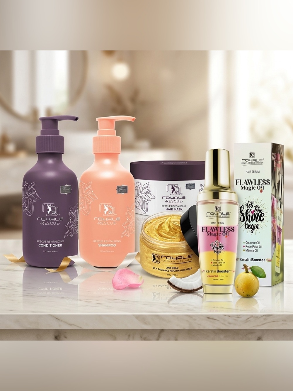 Royale Bundle ~ Shampoo, Conditioner, Gold Hair Mask, Rescue Mask, & Hair Serum